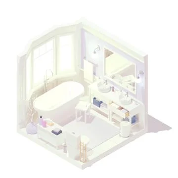 Vector isometric bathroom interior Stock Illustration