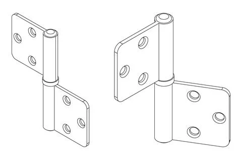Vector isometric bi-fold door hinge Stock-Illustration