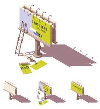 Vector isometric billboard Stock Illustration