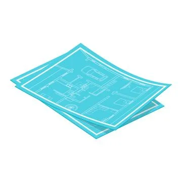 Vector isometric blueprints. Stock Illustration