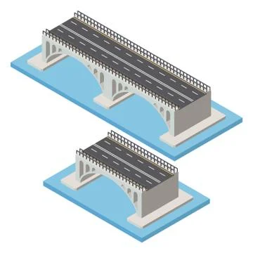 Vector isometric bridge icon. Ilustración de archivo