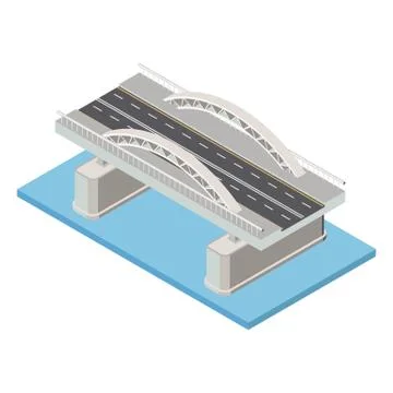 Vector isometric bridge icon. Stock Illustration