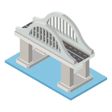 Vector isometric bridge icon. Stock Illustration