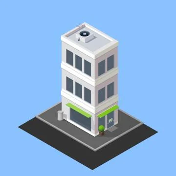Vector isometric building Stock Illustration