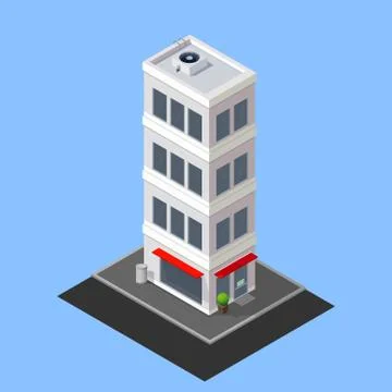 Vector isometric building Stock Illustration