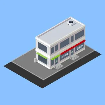 Vector isometric building Stock Illustration