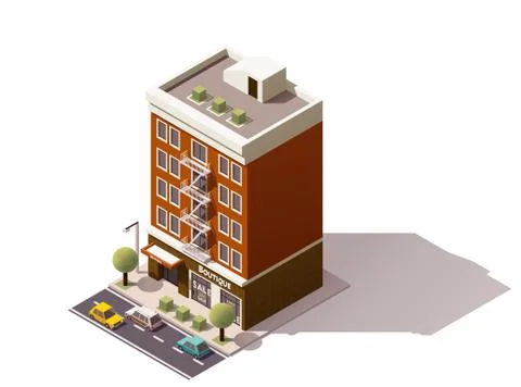 Vector isometric building Stock Illustration