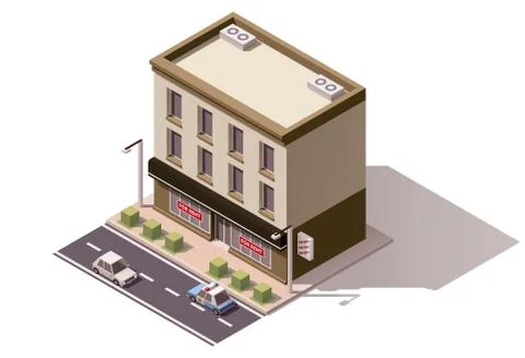 Vector isometric building Illustrazione stock