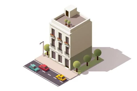 Vector isometric building Stock Illustration