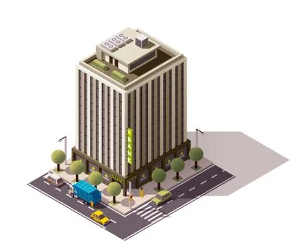 Vector isometric building Ilustración de archivo