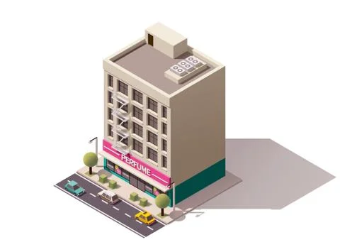 Vector isometric building Stock Illustration