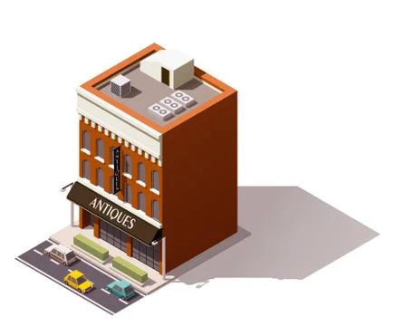 Vector isometric building Ilustración de archivo