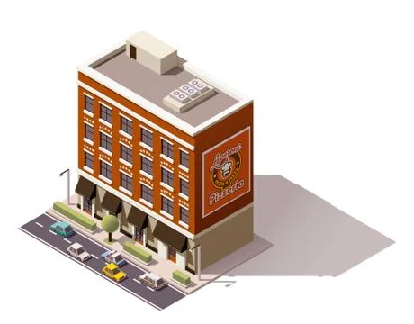Vector isometric building Stock Illustration