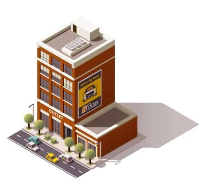 Vector isometric building Stock Illustration