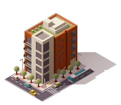 Vector isometric building Stock Illustration