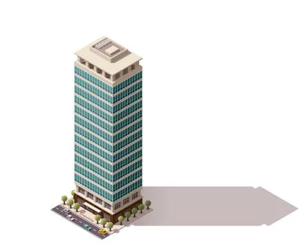 Vector isometric building Ilustración de archivo