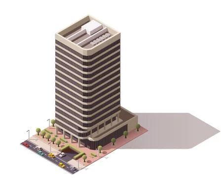Vector isometric building Stock Illustration