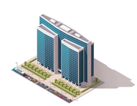 Vector isometric building Ilustración de archivo