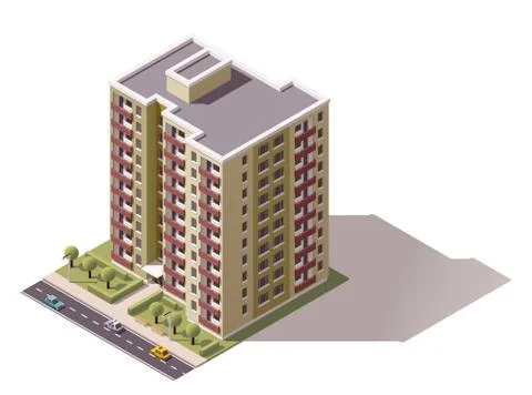Vector isometric building Stock Illustration