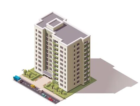 Vector isometric building Stock Illustration