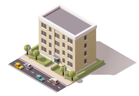 Vector isometric building Stock Illustration