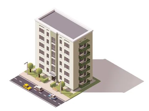 Vector isometric building Stock Illustration