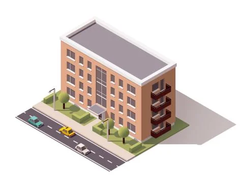 Vector isometric building Stock Illustration