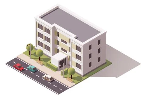 Vector isometric building Illustrazione stock