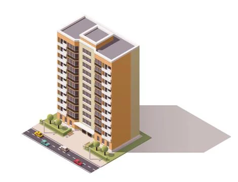 Vector isometric building Stock Illustration