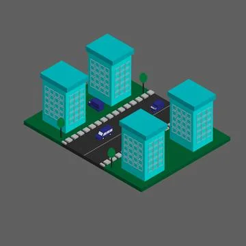 Vector isometric building Stock Illustration