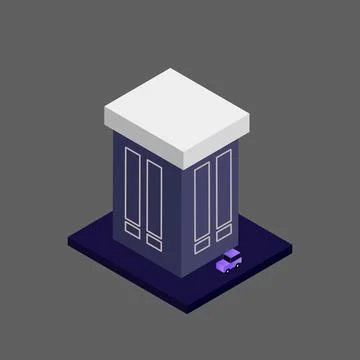Vector isometric building Stock Illustration