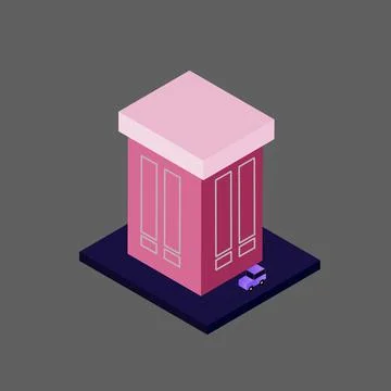 Vector isometric building Stock Illustration