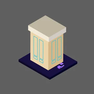 Vector isometric building Ilustración de archivo