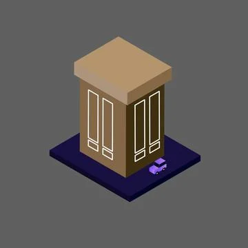 Vector isometric building Ilustración de archivo