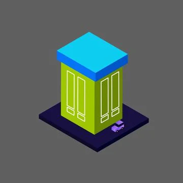 Vector isometric building Stock Illustration