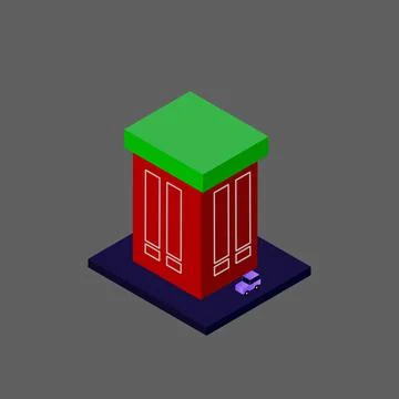 Vector isometric building Stock Illustration