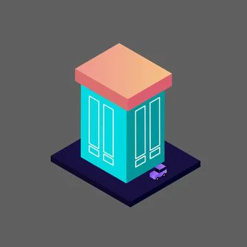 Vector isometric building Ilustración de archivo