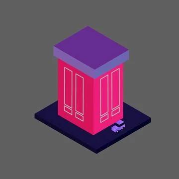 Vector isometric building Ilustración de archivo