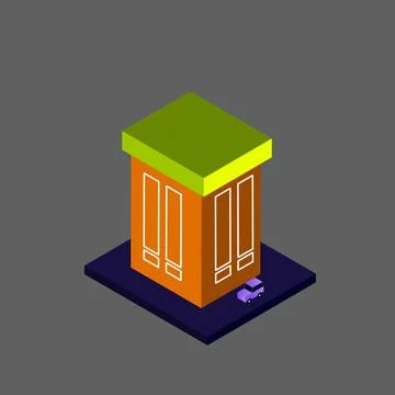Vector isometric building Stock Illustration