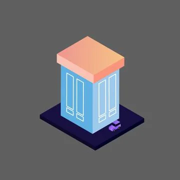 Vector isometric building Stock Illustration