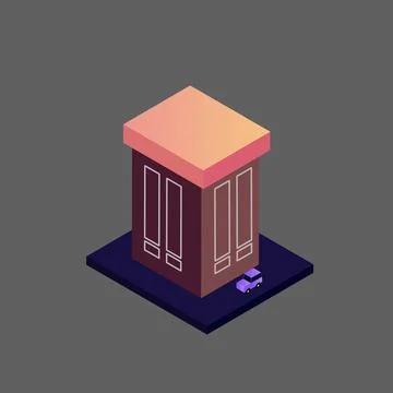 Vector isometric building Ilustración de archivo