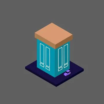 Vector isometric building Stock Illustration