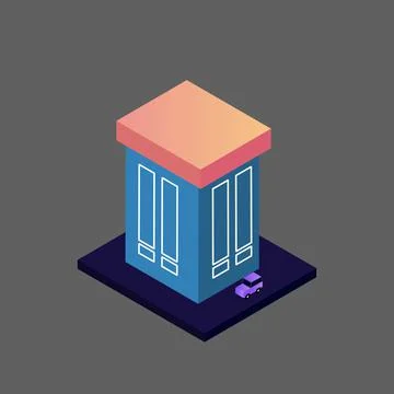 Vector isometric building Stock Illustration