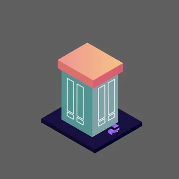Vector isometric building Stock Illustration