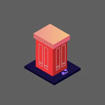 Vector isometric building Stock Illustration