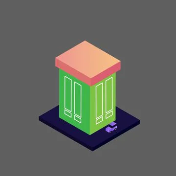 Vector isometric building Stock Illustration