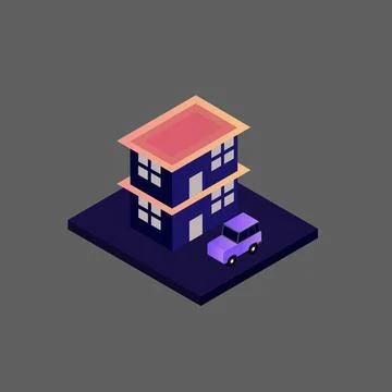 Vector isometric building Stock Illustration