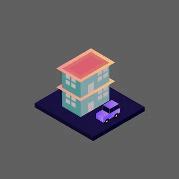 Vector isometric building Stock Illustration