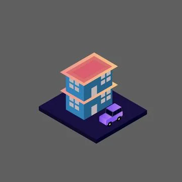 Vector isometric building Stock Illustration