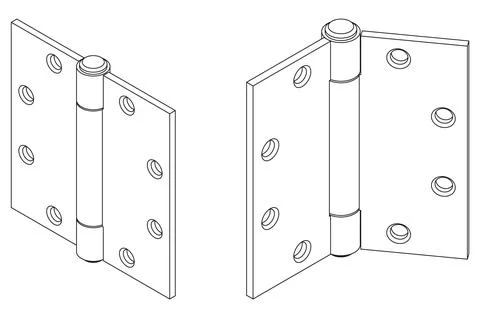 Vector isometric butt door hinge Stock Illustration